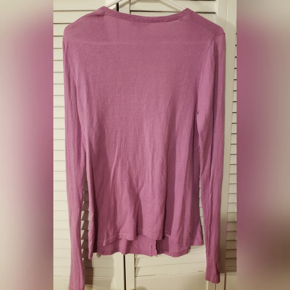 Kristin Davis Lavender Cardigan Top Women's Size Medium - Picture 2 of 3